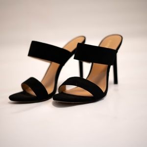 Express Black Heeled Sandals